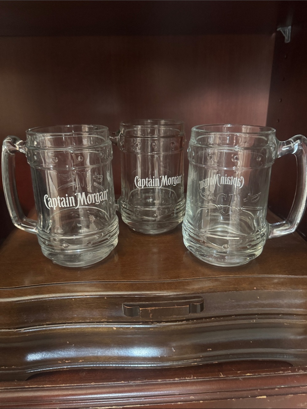 Heavy glass Captain Morgan tankard/mug style